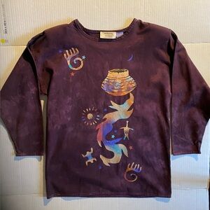 Vintage Sunbelt Oversized Plum Tie-Dyed Tunic Alchemy Artwear Size S